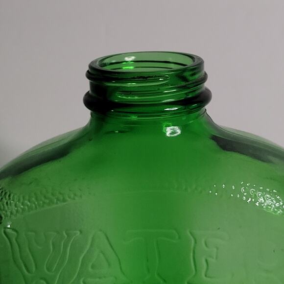 Vintage 1940's Green Glass 1QT Bottle - Unique Pattern - Picture 5 of 11